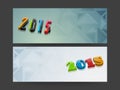 Web header or banner set for Christmas and New Year 2015 celebration. Royalty Free Stock Photo