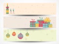 Web header or banner set for Christmas and New Year 2015 celebration. Royalty Free Stock Photo
