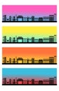 Web header banner set city skyline