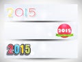 Web header or banner set for Happy New Year 2015 celebration. Royalty Free Stock Photo