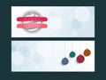 Web header or banner set for Merry Christmas celebration. Royalty Free Stock Photo