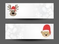 Web header or banner set for Merry Christmas celebration. Royalty Free Stock Photo