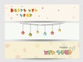 Web header or banner set for New Year 2015 celebration. Royalty Free Stock Photo