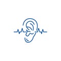 Hearing test line icon concept. Hearing test flat vector symbol, sign, outline illustration.