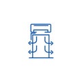 Heat curtains line icon concept. Heat curtains flat vector symbol, sign, outline illustration.