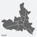 High Quality map of Dijon is a city The France, with borders of the regions. Map Dijon of Bourgogne-Franche-Comte