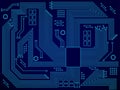 High-tech technology background texture. Abstract technology circuit board in blue neon. Digital Vector background for your design Royalty Free Stock Photo