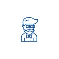 Hipster beard man avatar  line icon concept. Hipster beard man avatar  flat  vector symbol, sign, outline illustration. Royalty Free Stock Photo