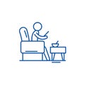 Home comfort line icon concept. Home comfort flat vector symbol, sign, outline illustration.