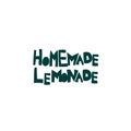 Homemade lemonade hand drawn flat vector lettering