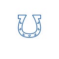 Horseshoe line icon concept. Horseshoe flat vector symbol, sign, outline illustration.