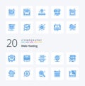 20 Web Hosting Blue Color icon Pack. like maintenance. admin. internet hosting. server. internet