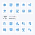 20 Web Hosting Blue Color icon Pack like setting network network database service