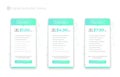 Web Hosting Boxes. Hosting plans for website. Three tariffs. Vector Ilustration.