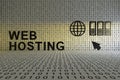 WEB HOSTING concept text sunlight 3D