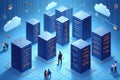 Web Hosting Concepts - Data Center Network Infrastructure Royalty Free Stock Photo