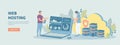 Web Hosting Data Security ?loud computing storage, Information processing, Database Network connection. Hosting servers. Royalty Free Stock Photo
