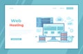 Web Hosting, Data Security, ÃÂ¡loud computing storage, Information processing, Database, Network connection. Hosting servers, Royalty Free Stock Photo