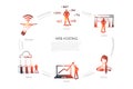 Web hosting, domain, website, traffic, provider concept