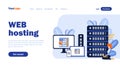 Web hosting flat landing page template