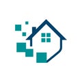 web hosting house of digital home logo design vector illustrations Royalty Free Stock Photo