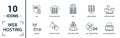 Web Hosting icon set. Include creative elements data structure, cloud technology, ssd, file access, modem icons. Can be used for Royalty Free Stock Photo