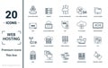 Web Hosting icon set. Include creative elements data structure, cloud technology, ssd, file access, modem icons. Can be used for Royalty Free Stock Photo