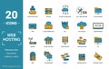 Web Hosting icon set. Include creative elements data structure, cloud technology, ssd, file access, modem icons. Can be used for Royalty Free Stock Photo