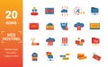 Web Hosting icon set. Include creative elements data structure, cloud technology, ssd, file access, modem icons. Can be used for Royalty Free Stock Photo