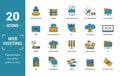 Web Hosting icon set. Include creative elements data structure, cloud technology, ssd, file access, modem icons. Can be used for Royalty Free Stock Photo