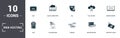 Web Hosting icons set collection. Includes simple elements such as Cloud Folder, Ssd, Cloud Computing, Ssl, File Access, Dns and Royalty Free Stock Photo