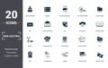 Web Hosting icons set collection. Includes simple elements such as Data Structure, Server, Cloud Technology, Full Time Support, Royalty Free Stock Photo