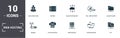 Web Hosting icons set collection. Includes simple elements such as Server Error, Modem, Cloud Hosting, Web Hosting, Virtualization Royalty Free Stock Photo