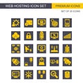Web Hosting icons set vector Royalty Free Stock Photo