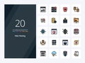 20 Web Hosting line Filled icon for presentation