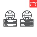 Web hosting line and glyph icon