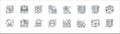 web hosting line icons. linear set. quality vector line set such as database, truck, gauge, cloud, error, robot, search,