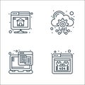 web hosting line icons. linear set. quality vector line set such as error page, web hosting, cloud computing Royalty Free Stock Photo