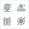 web hosting line icons. linear set. quality vector line set such as hierarchical structure, startup, database Royalty Free Stock Photo