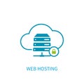 Web hosting server icon with internet cloud storage computing ne Royalty Free Stock Photo