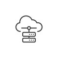 Web hosting server line icon