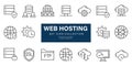 Web Hosting and Server Line Icons Collection Royalty Free Stock Photo