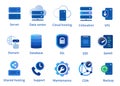 web hosting service icon set from colocation server VPN shared to CDN and SSL Royalty Free Stock Photo