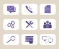 Web hosting and technical support icons. Set of web icons. Vector isolates Royalty Free Stock Photo