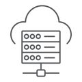 Web hosting thin line icon, data and analytics