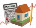 house mortgage concept with calculator Royalty Free Stock Photo