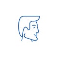 Human head, businessman avatar line icon concept. Human head, businessman avatar flat vector symbol, sign, outline Royalty Free Stock Photo