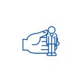 Human recources, key person line icon concept. Human recources, key person flat vector symbol, sign, outline Royalty Free Stock Photo