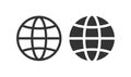 Web icon. Globe or world map symbol. Sign app button vector Royalty Free Stock Photo