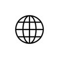 Web icon isolated on white background. The globe icon. Flat Vector illustration Royalty Free Stock Photo